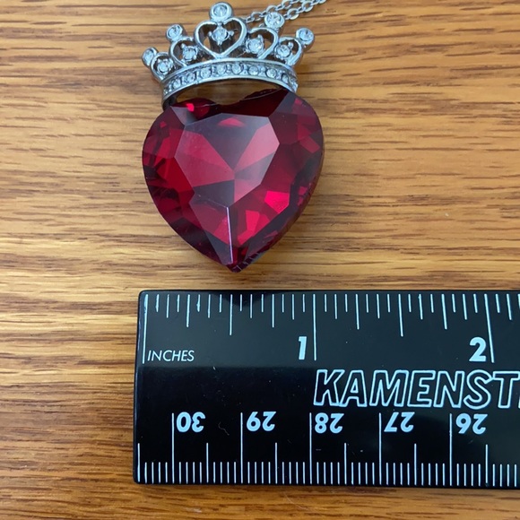 HEART - Red Austrian Crystal Necklace - Picture 4 of 6
